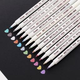 Marcador metálico com 20 cores, mícron metálico, para álbum, papel preto, desenho, escola, material artístico, caneta de tinta branca - Image 3
