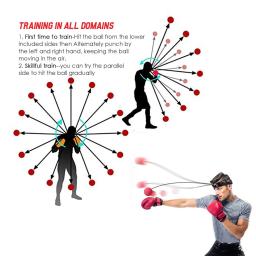 Bola saltitante de reflexo, equipamento para exercício de boxe com faixa para a cabeça, melhora a reação e coordenação da velocidade de punção mão-olho - Image 6