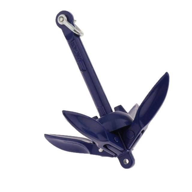 Sistema de Âncora Dobrável de Alumínio, Acessórios Náuticos para Barcos de Pesca e Caiaques, Azul, 0,7 kg (1,5 lb)