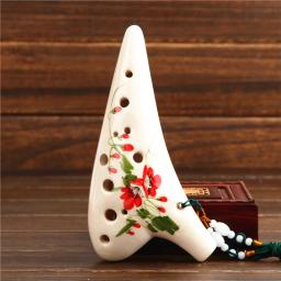 12 buracos alto c chave ocarina flauta ac ocarina artesanal rachadura desenho colorido 12 buraco ocarina instrumento de música folclórica - Image 1