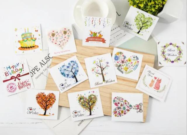 Mini Cartões de Visita Personalizados: 50 Unidades para Agradecimentos, Aniversários e Dias das Mães