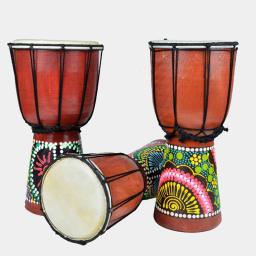 Tambor africano djembe sintonizável de percussão esculpido à mão pintura de mogno djembe com cabeça de pele de cabra padrão litfun - Image 3