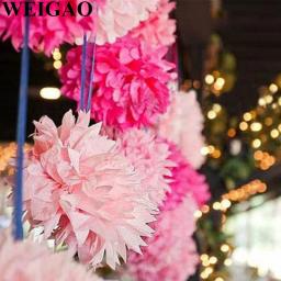Weigao-papel pom poms, 10/20/30cm, para festa de aniversário, pano de fundo, pompons de papel, flores, decoração do casamento, baby shower, 5pcs - Image 6