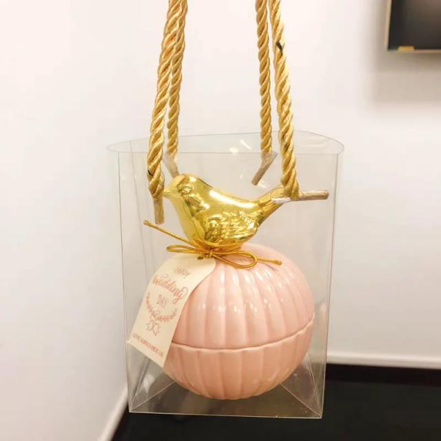 Sacos de Doces de Casamento Românticos com Caixa Presente em Rosa para Dama de Honra e Armazenamento de Jóias