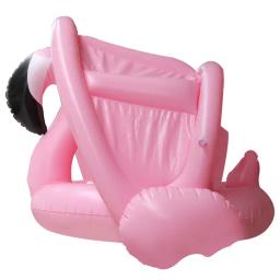 Boia infantil em círculo para natação, anel inflável seguro para braços, com flamingo para bebês, assento para natação com guarda-sol para piscina - Image 2