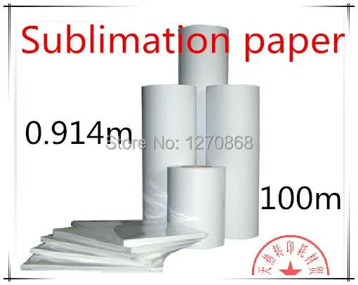 Rolo de Papel de Sublimação de Grande Formato 100gsm para Transferência de Calor Rápido e Seco 36"