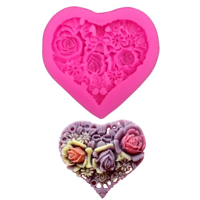 Molde de Silicone Floral 3D para Decoração de Bolos e Fondant comestível D006