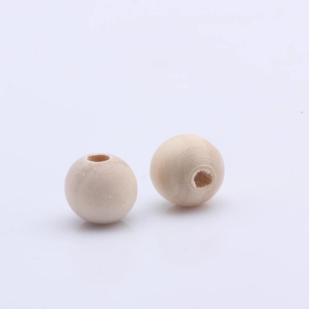 Contas redondas de madeira naturais para crianças, contas de madeira, brinquedos jóias, artesanato DIY, acessórios de decoração, 6mm, 8mm, 10mm, 12mm, 14mm, 16mm, 18mm, 20 milímetros, 25 milímetros, 30 milímetros, 35 milímetros, 48 milímetros - Image 1