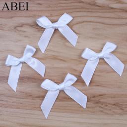 50 pçs/lote branco arcos de cetim fita laço laços para casamento scrapbooking decoração para casa enfeites costura artesanal - Image 2