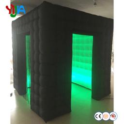 Cabine de foto inflável quadrada de 2.5m, popular, com tiras de led, inferior e superior, 2 portas, para eventos de festa - Image 4