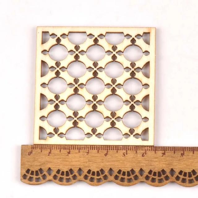 Quadrados Oco de Madeira para Artesanato DIY - Conjunto de 5 Acessórios para Scrapbooking e Decoração, 70mm, MT1933