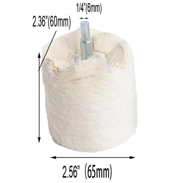 Cone de Algodão Polido em Flanela para Lustrar Rodas - Moagem em T de Alta Qualidade para Brocas - Disponível em 2", 3" e 4"