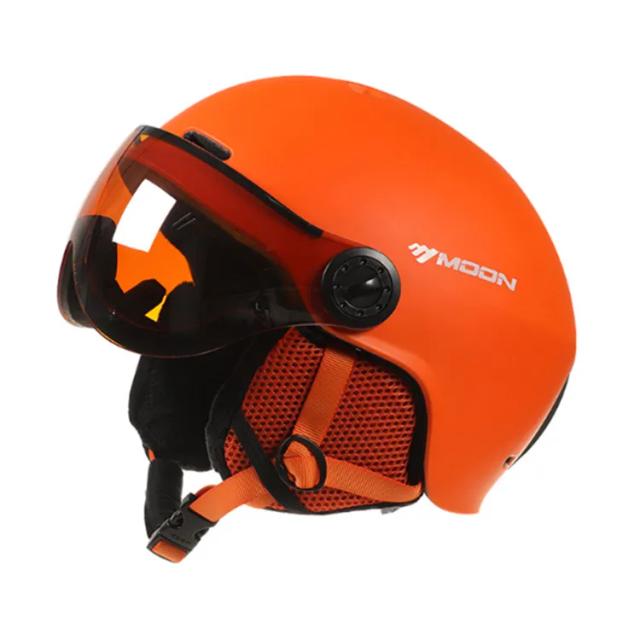Capacete de Esqui Lunar com Óculos e Viseira para Aventuras de Inverno e Segurança em Esportes ao Ar Livre