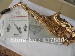 Marca suzuki estudantes saxofone alto eb tune e plana instrumento musical laca de ouro superfície alta qualidade latão sax frete grátis - Image 1