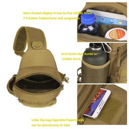 Tak yiying bolsa tática, molle, pesca, caminhadas, caça, esportes, peito, ombro único, mochila tática - Image 6
