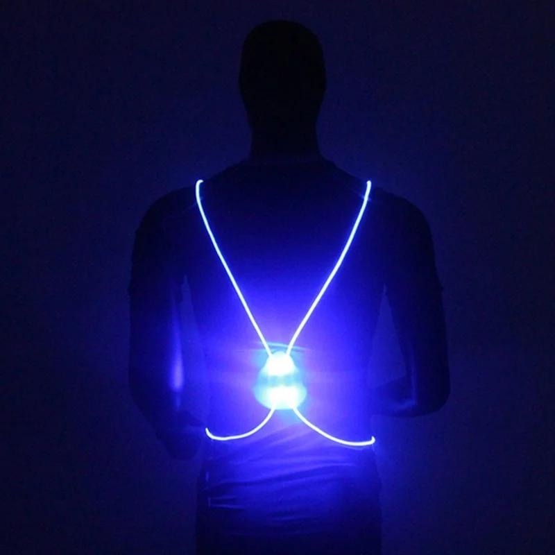 Cinto de segurança reflexivo LED com alça, Night Runner, ciclismo brilho, correndo colete, ciclismo colete, leds super brilhantes, acender, 4 cores, 1pc - Image 1