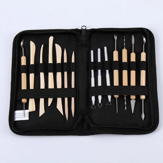 Kit de 14 Peças de Ferramentas para Escultura em Cerâmica e Modelagem de Argila Macia