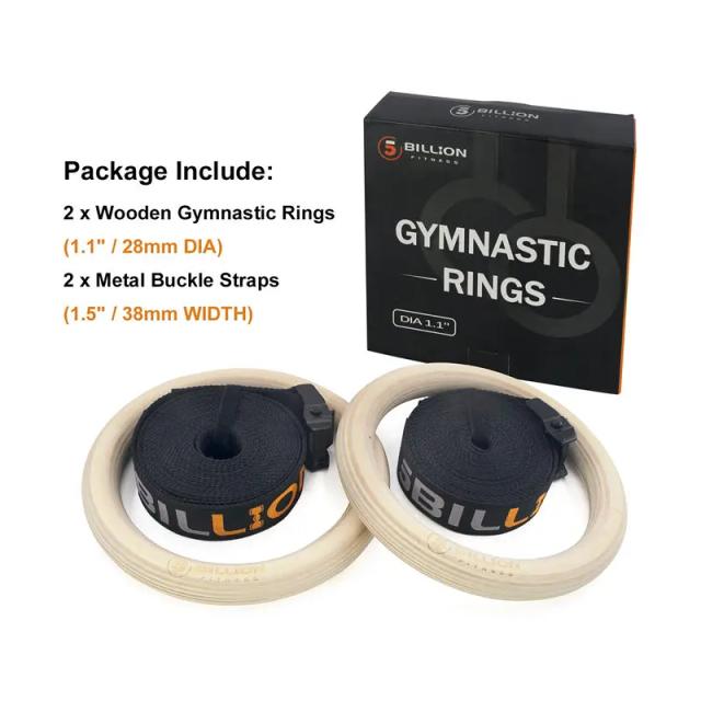 Anéis de Ginástica Ajustáveis para Adultos e Crianças com Fivelas Longas e Alças de Treino para Home Gym 28mm