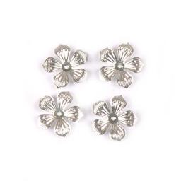 Enfeites de metal para decoração de casa, 3 cores flores ornamentais enfeites conectores para diy scrapbooking artesanato decoração 50 peças 22mm yk0742 - Image 4