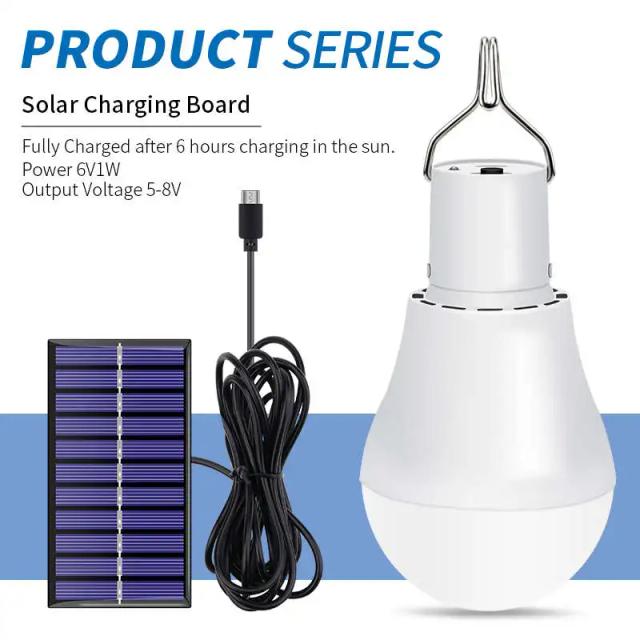 Lâmpada Solar Canling-LED 15W 250LM: Luz Portátil para Camping e Pesca com Painel Solar e Carregamento USB, Frete Grátis