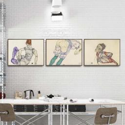 Tela de impressão para decoração caseira, arte de parede, pôster, impressões, pinturas em tela, egon austríaco, figura de pintura - Image 3