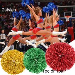 Pompons flâmula metálicos para dança de torcida, punho plástico, torcendo bola, decoração do clube, fornecimento do esporte, 1 pc, 1 par - Image 1