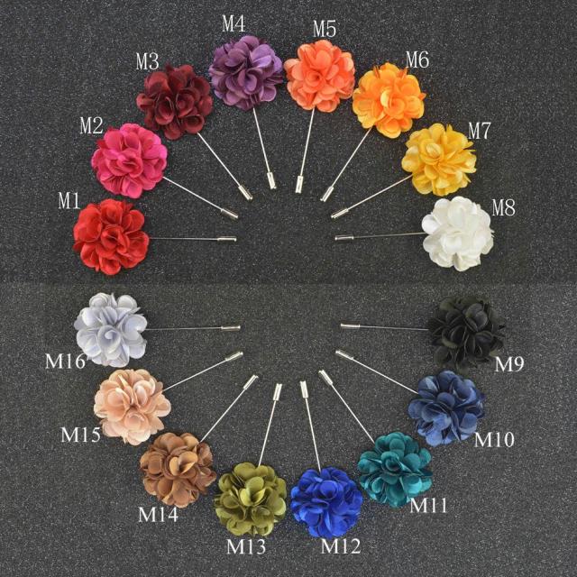 Broche de flor masculino para lapela disponível em 10 tamanhos e 16 cores, ideal para casamentos e como presente para padrinhos de noivado