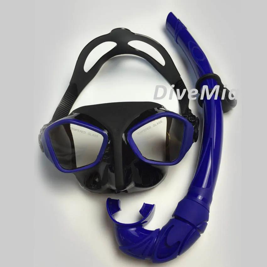 Máscara subaquática para mergulho mergulho máscara preta tempreted vidro snorkeling máscara conjunto com caixa de natação freediving mergulho conjunto - Image 1