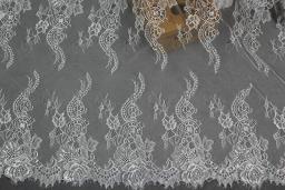 Tela de nylon macia do laço da pestana, DIY decorativo, material do vestido de casamento, branco, preto, guarnição, 3m pelo lote, 63cm - Image 6