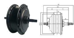 24v36v48v 250w350w bldc gear motor traseiro conduzido v/freio a disco para bicicleta elétrica 16 polegada-28 polegada mtb triciclo peça de conversão - Image 3
