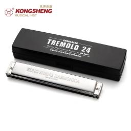 Kongsheng orgão harmônico de 24 buracos, para iniciantes arp chave c/# c/d/# d/e/f/# f/g/# g/a/# a/b com caixa de prata harp - Image 1