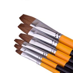 Ponto Plano Acrílico Arte Artesanato, Artista Pintura a Óleo Aquarela, pincel, Weasel Cabelo, Linha Pen, Art Supplies, 6pcs por conjunto - Image 2