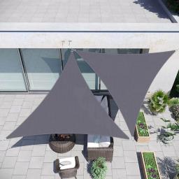 Abrigos sol Portátil Triângulo Forma Sun Sail Proteção UV Protetor Solar Ao Ar Livre Dossel Toldo Praia Barraca de Lona À Prova D' Água Cinza - Image 2