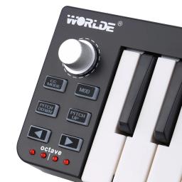 Worlde-Easykey Mini Teclado Portátil, Controlador USB MIDI, Instrumento Mini Teclado, Sensível à Velocidade, 49, 25 Teclas, 61 - Image 3