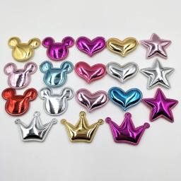 Apliques de feltro para decoração, acessórios brilhantes de feltro para coração, coroa, cabeça de gato, forma de estrela, 20 peças - Image 2