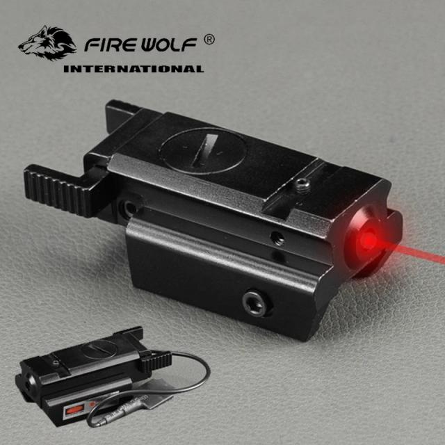 Caça compacta tático ponto vermelho mira laser escopo com interruptor de pressão 20mm montagem em trilho picatinny super lazer