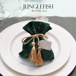 Lembrancinhas de veludo verde com cordão e cartões, 2018*12cm, bolsa para presentes, festa, eventos, 9.5 - Image 1