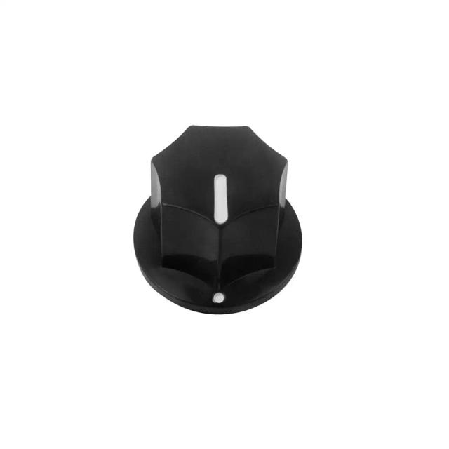 Botões de Controle Fleor-Plástico para Amplificadores de Guitarra e Baixo - Conjunto com 12 Peças em Cor Preta