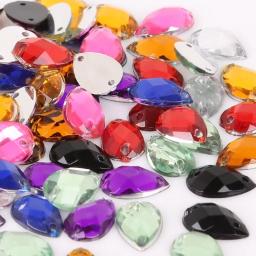 Strass de cristal costura em forma de gota, strass reta em forma de gota 8*13mm para roupas e decoração de artesanato - Image 1