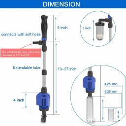 3 em 1 automático aquário cascalho mais limpo filtro bomba de areia arruela lama extrator trocador água elétrico para tanque de peixes - Image 6