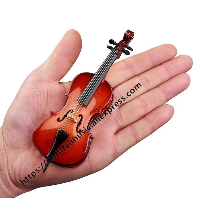 Miniatura do Violoncelo com Suporte e Estojo: Réplica Decorativa para Presentes de Natal e Colecionadores