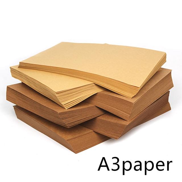 Papel Kraft Marrom de Alta Qualidade para Cartões e Artesanato DIY - Pacote com 20 Folhas A3 70-200gsm