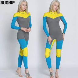 Conjunto de roupa de mergulho feminina, macacão de neoprene apertado elástico com costura colorida, roupa de mergulho para mulheres 3mm - Image 4
