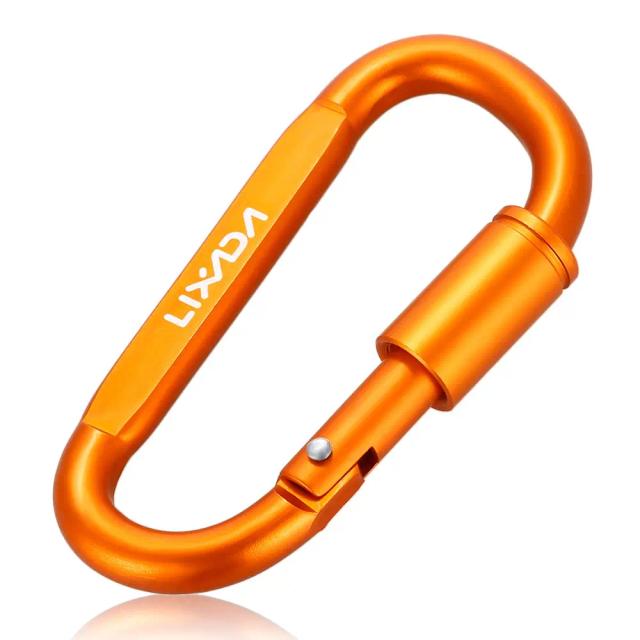 Mosquetão de Alumínio Lixada com Bloqueio e Fivela D - Ideal para Escalada, Camping e Multi Ferramentas
