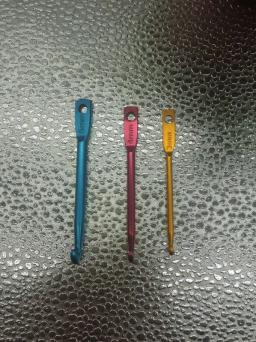 Mini agulhas de crochê 3 tamanhos em 1, conjunto de chaveiro, gancho de tricô multicolorido de alumínio, faça você mesmo - Image 5