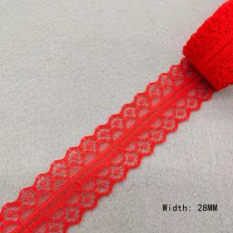 Fita de renda vermelha para decoração, fita de renda vermelha de qualidade, enfeite de renda diy para costura, tecido de renda africano - Image 3