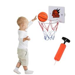 Crianças indoor pendurado suporte de basquete móvel tiro caixa de basquete brinquedo pendurado basquete cesta bola com bomba - Image 3