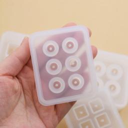 SNASAN-Molde De Silicone para Fazer Jóias, Molde De Resina Epóxi, Contas De Bola Com Furo, Feito À Mão, 6 Compartimento, 12mm, 16mm - Image 3