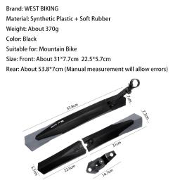 West biking bicicleta fender mountain bike pára-lamas conjunto ciclismo fender asas para 26 27.5 29 polegada frente/traseiro pára-choques - Image 5