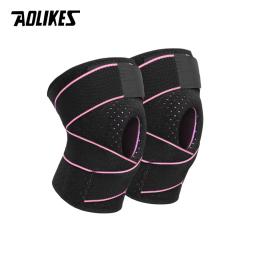 AOLIKES 1 Par Suporte Joelho Coolfit Quick dry gel de Sílica 4 Molas Estabilizador Baketball Futebol Joelheira Esportes Protetor de Joelho - Image 3